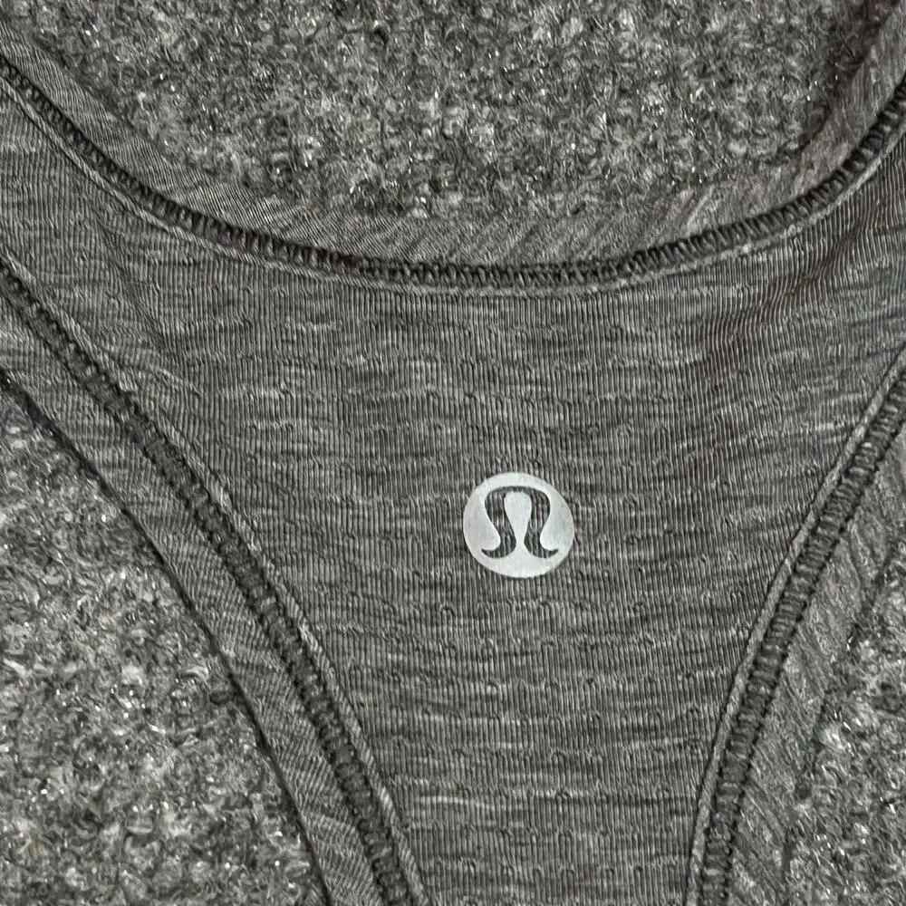 Lululemon Tank Top Womens Medium Gray Racerback Tie Back Lightweight Yoga Gym - Picture 3 of 7